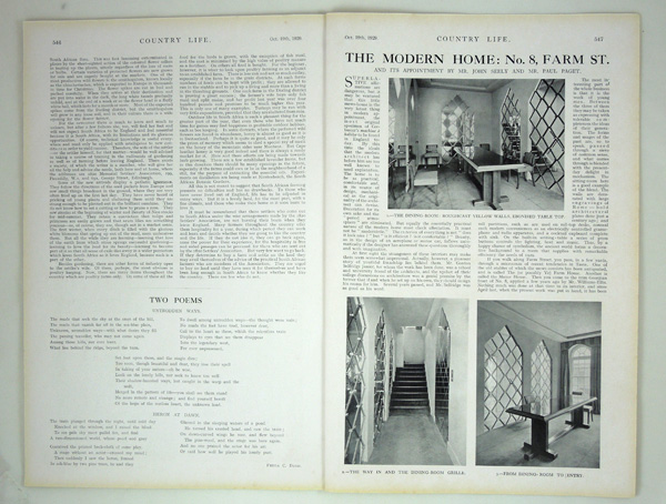 8, Farm Street, Mayfair, and its appointment by Mr. John Seely and Mr. Paul Paget.