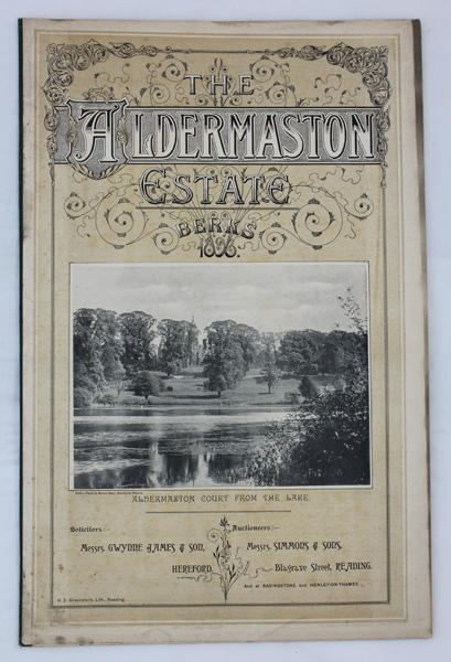 Estate Sale Brochure. (Auction Particulars). The Aldermaston Estate, Berkshire. Sale Date June 26th 1893