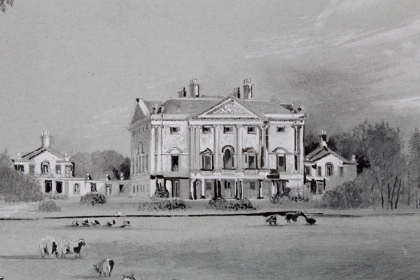 Brandling House & Mitford Hall, Northumberland, The Seat of the Mitford's, Ca.1840