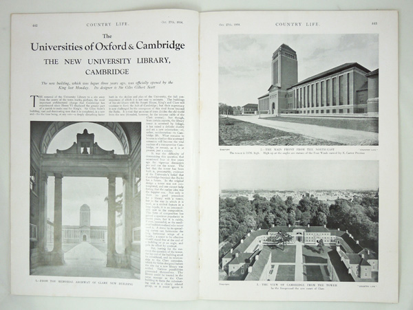 The New University Library, Cambridge University. Designed by Sir Giles Gilbert Scott
