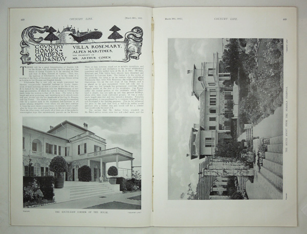 Villa Rosemary, Alpes Maritimes, The Property of Mr. Arthur Cohen.