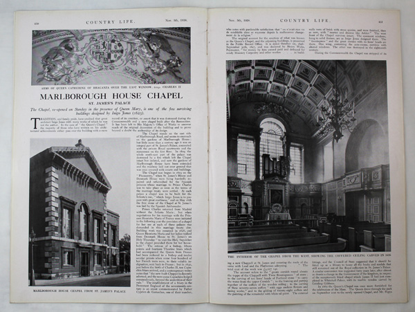 Marlborough House Chapel in St James's Palace, Designed by Inigo Jones